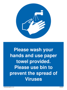 Please wash your hands and use the paper towel provided. 