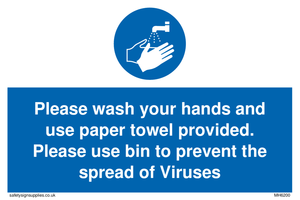 Please wash your hands and use the paper towel provided. 