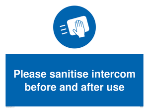 Please sanitise intercom before and after use