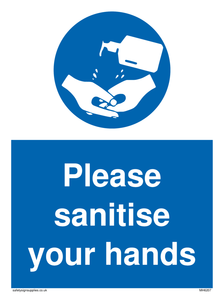 Please sanitise your hands sign 