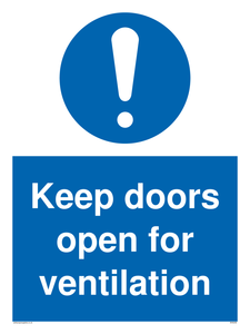Keep doors open for ventilation