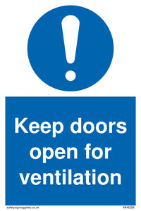 Keep doors open for ventilation