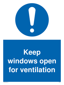 Keep windows open for ventilation sign 