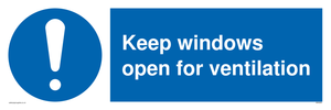 Keep windows open for ventilation sign 
