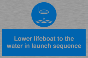 Lower lifeboat to the water in launch sequence