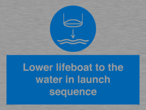 Lower lifeboat to the water in launch sequence