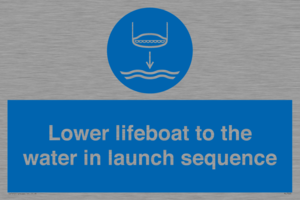 Lower lifeboat to the water in launch sequence