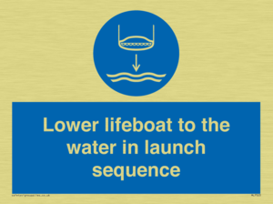 Lower lifeboat to the water in launch sequence