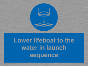 Lower lifeboat to the water in launch sequence