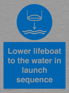 Lower lifeboat to the water in launch sequence