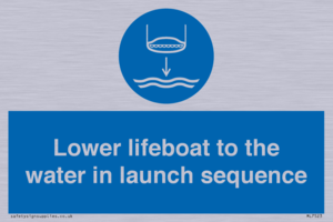 Lower lifeboat to the water in launch sequence