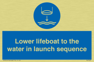 Lower lifeboat to the water in launch sequence