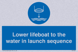 Lower lifeboat to the water in launch sequence