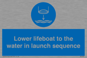 Lower lifeboat to the water in launch sequence