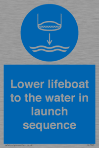Lower lifeboat to the water in launch sequence