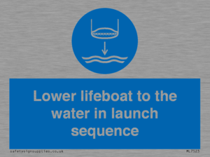 Lower lifeboat to the water in launch sequence