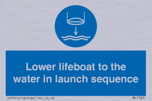 Lower lifeboat to the water in launch sequence
