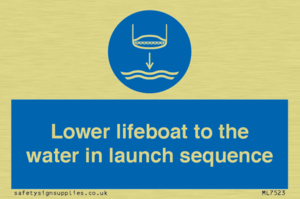 Lower lifeboat to the water in launch sequence