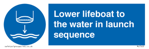 Lower lifeboat to the water in launch sequence