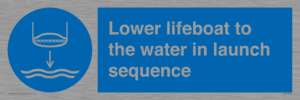 Lower lifeboat to the water in launch sequence
