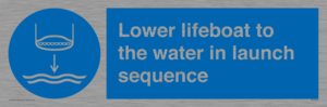 Lower lifeboat to the water in launch sequence