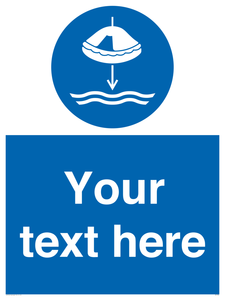 Custom Lower liferaft to the water in launch sequence