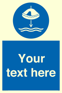 Custom Lower liferaft to the water in launch sequence