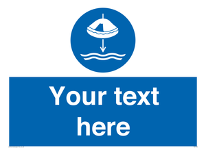 Custom Lower liferaft to the water in launch sequence