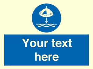 Custom Lower liferaft to the water in launch sequence