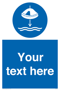 Custom Lower liferaft to the water in launch sequence