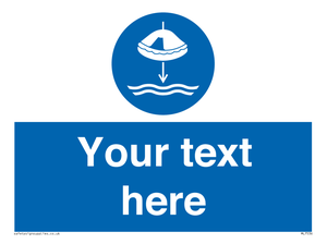 Custom Lower liferaft to the water in launch sequence