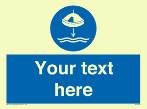 Custom Lower liferaft to the water in launch sequence