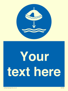 Custom Lower liferaft to the water in launch sequence