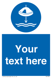 Custom Lower liferaft to the water in launch sequence