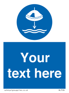 Custom Lower liferaft to the water in launch sequence