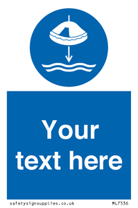 Custom Lower liferaft to the water in launch sequence