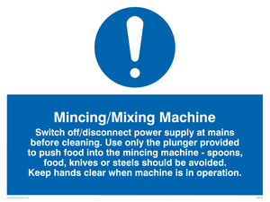 mincing/mixing machine rules
