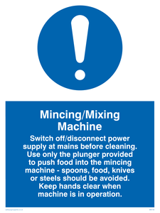 mincing/mixing machine rules