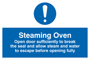 Steaming oven break seal
