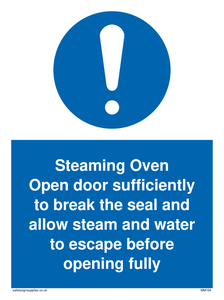 Steaming oven break seal