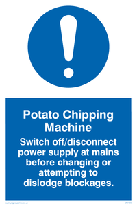 potato chipping machine rules