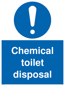 Chemical toilet disposal sign 