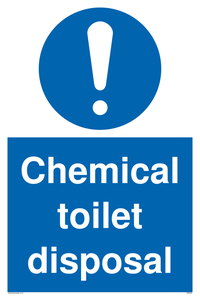 Chemical toilet disposal sign 