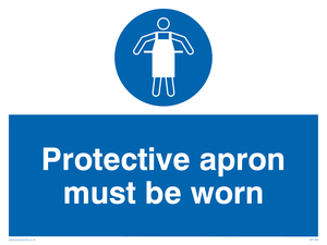 protective apron must be worn