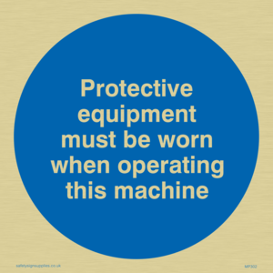 PPE when operating machine