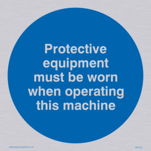 PPE when operating machine