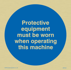 PPE when operating machine