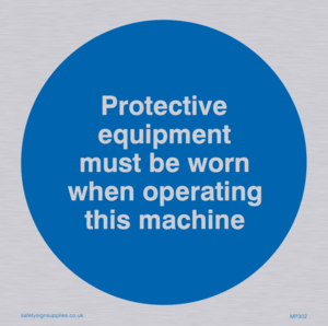 PPE when operating machine