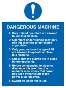 dangerous machine safety notice