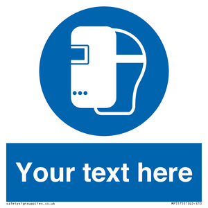 Custom Welding Mask Required Sign from Safety Sign Supplies